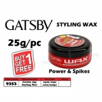 9353 Gatsby Styling Wax 25g - Power & Spikes - Buy1Get1free